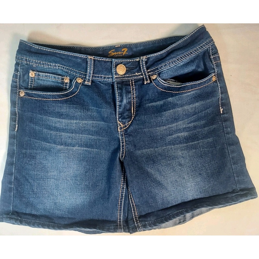 7 Seven For All Mankind Women's Denim Jean Shorts Size 6 Bermuda  Jorts‎ Beach